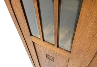 Arts & Crafts Art Nouveau Bookcase with Beveled Glass, 1900s